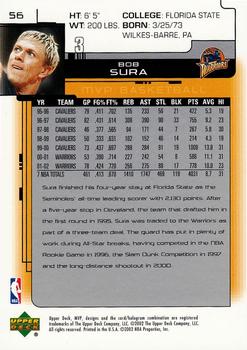 2002-03 Upper Deck MVP #56 Bob Sura Back