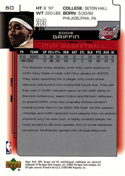 2002-03 Upper Deck MVP #60 Eddie Griffin Back