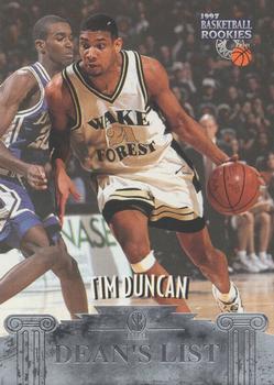 1997 Score Board Rookies - Dean's List #1 Tim Duncan Front