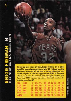 1997 Score Board Rookies - Dean's List #5 Reggie Freeman Back
