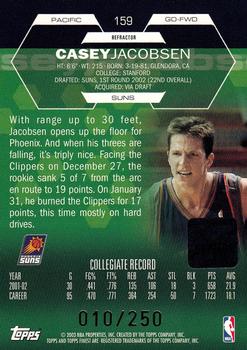 2002-03 Finest - Refractors #159 Casey Jacobsen Back