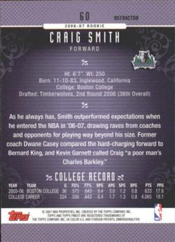 2006-07 Finest - Refractors #60 Craig Smith Back