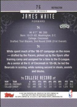 2006-07 Finest - Refractors #76 James White Back