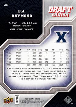 2009-10 Upper Deck Draft Edition #22 B.J. Raymond Back