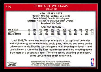 2009-10 Topps #329 Terrence Williams Back