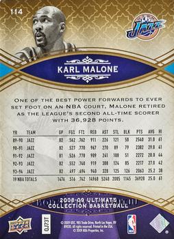 2008-09 Upper Deck Ultimate Collection #114 Karl Malone Back
