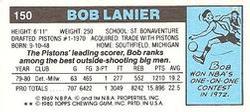 1980-81 Topps - Singles #150 Bob Lanier Back