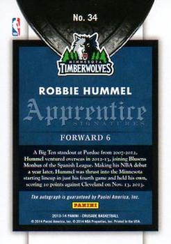 2013-14 Panini Crusade - Apprentice Signatures #34 Robbie Hummel Back