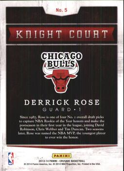 2013-14 Panini Crusade - Knight Court #5 Derrick Rose Back