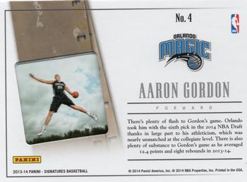 2013-14 Panini Signatures - '14 Draft X-Change #4 Aaron Gordon Back