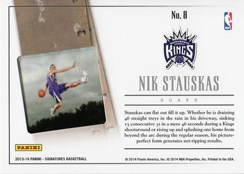 2013-14 Panini Signatures - '14 Draft X-Change #8 Nik Stauskas Back