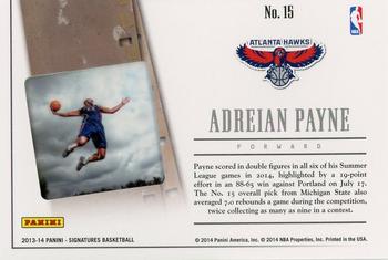2013-14 Panini Signatures - '14 Draft X-Change #15 Adreian Payne Back