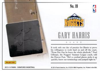 2013-14 Panini Signatures - '14 Draft X-Change #19 Gary Harris Back