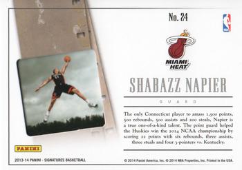 2013-14 Panini Signatures - '14 Draft X-Change #24 Shabazz Napier Back