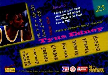 1996 Signature Rookies Basketball Sports Heroes #23 Tyus Edney Back