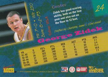 1996 Signature Rookies Basketball Sports Heroes #24 George Zidek Back