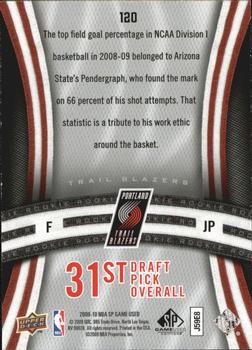 2009-10 SP Game Used #120 Jeff Pendergraph Back