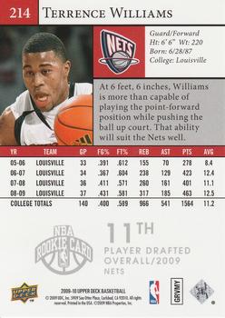 2009-10 Upper Deck #214 Terrence Williams Back