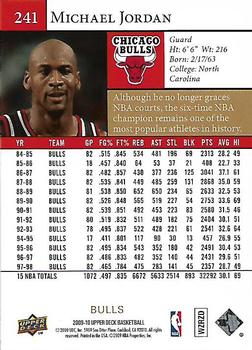 2009-10 Upper Deck #241 Michael Jordan Back