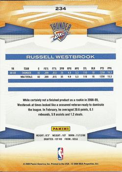 2009-10 Panini #234 Russell Westbrook Back