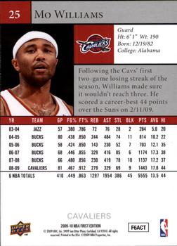 2009-10 Upper Deck First Edition #25 Mo Williams Back