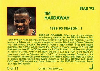 1992 Star Tim Hardaway #5 Tim Hardaway Back