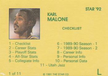 1992 Star Karl Malone #1 Karl Malone Back