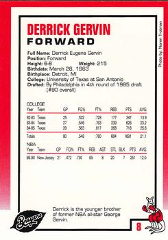 1990-91 Kayo Breyer's New Jersey Nets #8 Derrick Gervin Back
