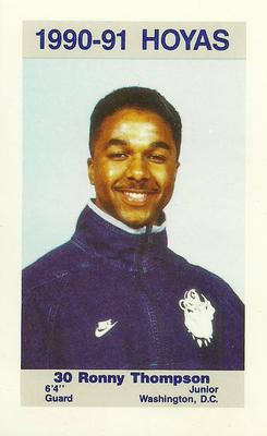 1990-91 Georgetown Hoyas Police #6 Ronny Thompson Front
