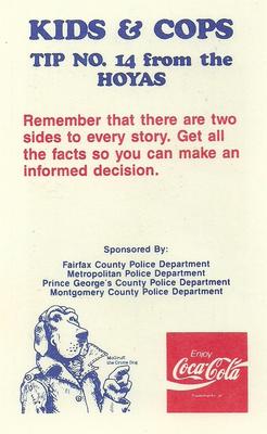 1990-91 Georgetown Hoyas Police #14 John Thompson Back