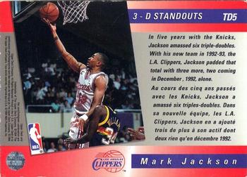 1993-94 Upper Deck French - Triple Double #TD5 Mark Jackson Back