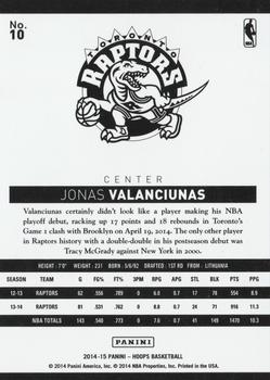 2014-15 Hoops #10 Jonas Valanciunas Back