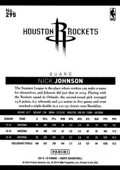 2014-15 Hoops #295 Nick Johnson Back
