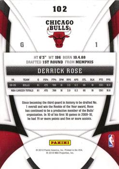 2009-10 Panini Certified #102 Derrick Rose Back
