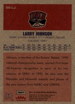 2011-12 Fleer Retro - 1986-87 #86-LJ Larry Johnson Back