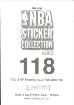 2013-14 Panini Stickers #118 Jeff Adrien Back