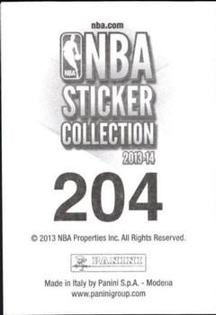 2013-14 Panini Stickers #204 Tony Parker Back