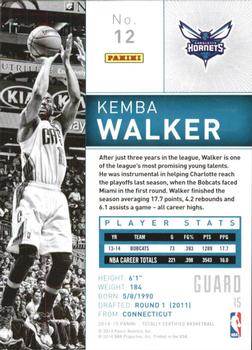 2014-15 Panini Totally Certified #12 Kemba Walker Back