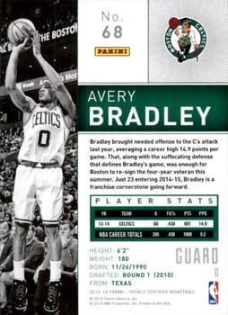 2014-15 Panini Totally Certified #68 Avery Bradley Back