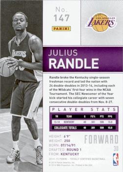 2014-15 Panini Totally Certified #147 Julius Randle Back
