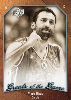 2009-10 Upper Deck Greats of the Game #48 Vlade Divac Front