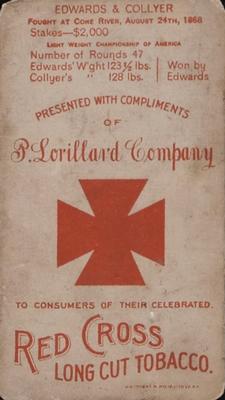 1893 P. Lorillard Co. Boxing Positions and Boxers (N266) #NNO Sam Collyer / Billy Edwards Back