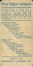 1910 American Caramel Prize Fighters (E76) #NNO Gus Ruhlin Back