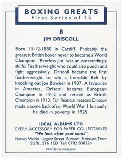 1991 Ideal Albums Boxing Greats #8 Jim Driscoll Back