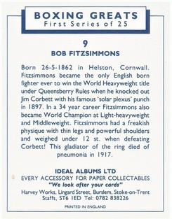 1991 Ideal Albums Boxing Greats #9 Bob Fitzsimmons Back