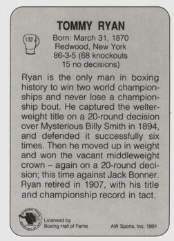 1991 All World #132 Tommy Ryan Back