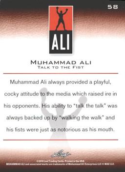 2011 Leaf Muhammad Ali #58 Muhammad Ali Back