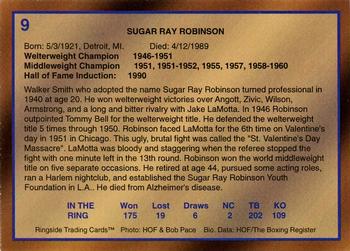 1996 Ringside - International Hall of Fame #9 Sugar Ray Robinson Back