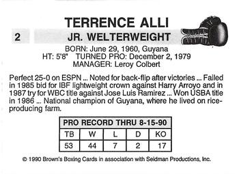 1990 Brown's #2 Terrence Alli Back