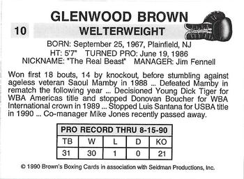 1990 Brown's #10 Glenwood Brown Back